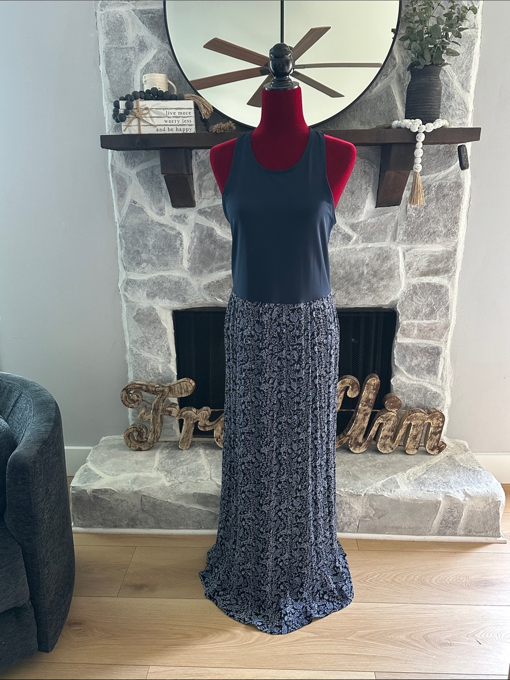 Loft Navy Racerback Maxi Dress with